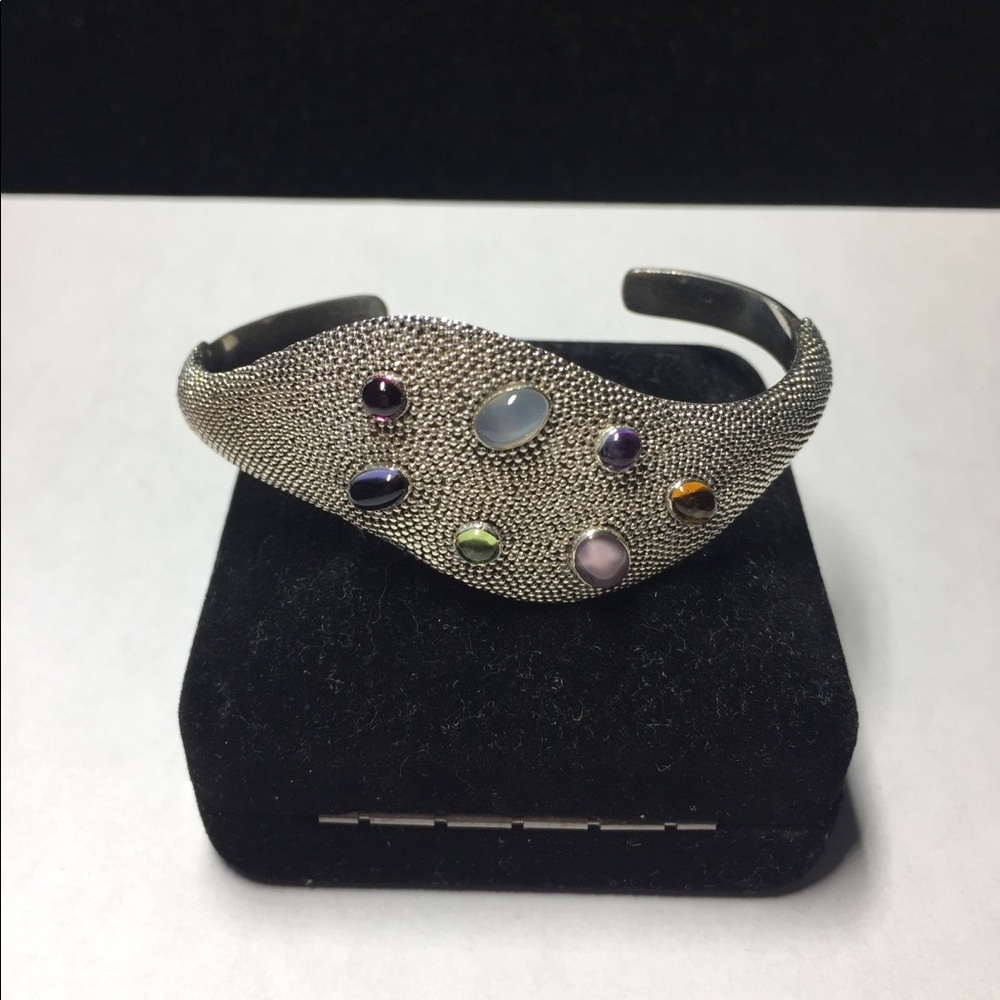 Sterling Silver Multi-Stone Cuff Bracelet